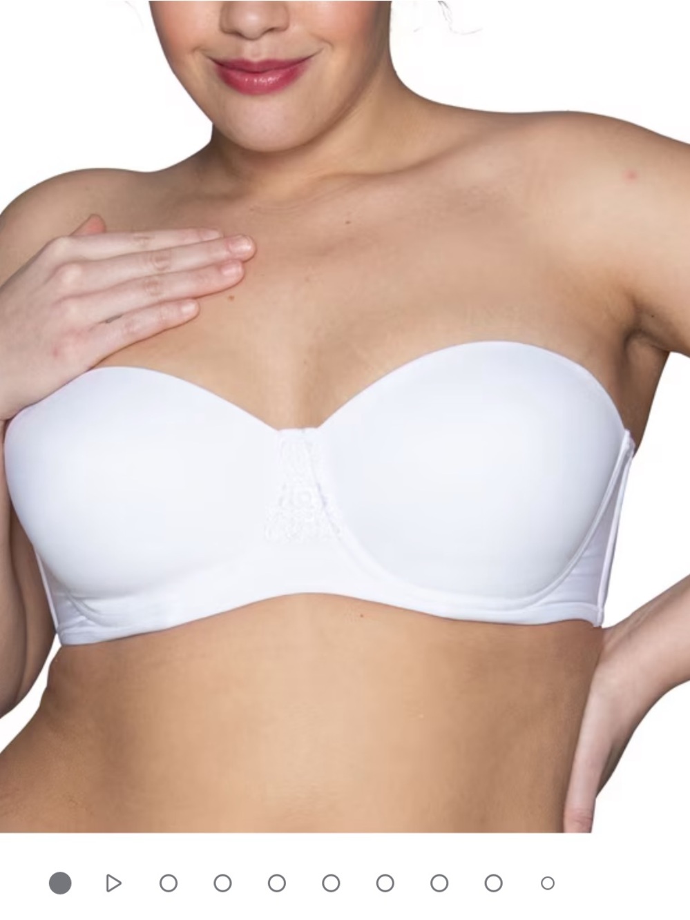 Vanity Fair Sz 38DD Beauty Back Strapless Full Figure Underwire White Bra New